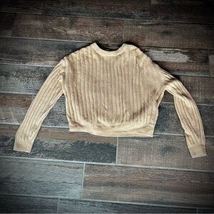Divided tan sweater long sleeve knit top M